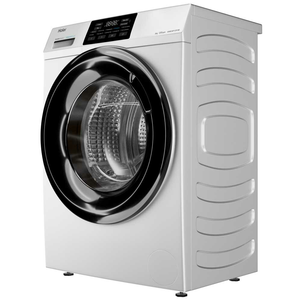 Стиральная машина Haier HW60-BP12919B белая на 6 кг, отжим 1200 об/мин, инверторный двигатель, пар — фото 1