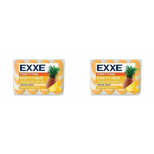 EXXE Мыло косметическое Тропические фрукты, оранжевый, Экопак, 75 гр, 4 шт - 2 уп exxe мыло косметическое тропические фрукты оранжевый экопак 75 гр х 4 шт уп 6 уп