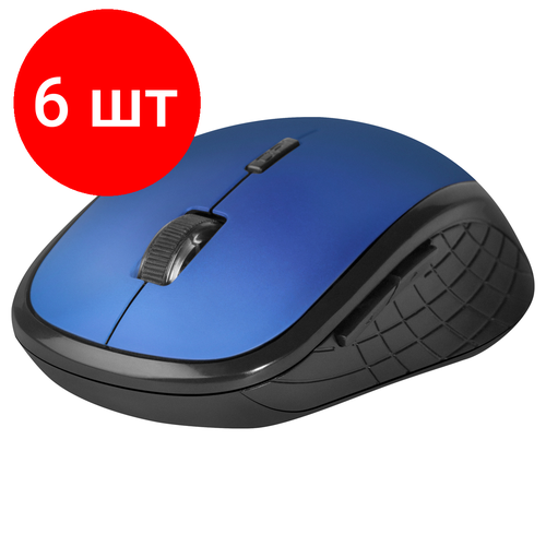 Комплект 6 шт Мышь беспроводная Defender Aero MM-755 бесшумная синий 5btnRoll 195400₽