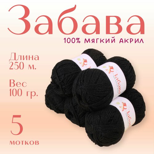 Пряжа для вязания Alpira Забава акрил 100% 5 мотков 100г/250м черный