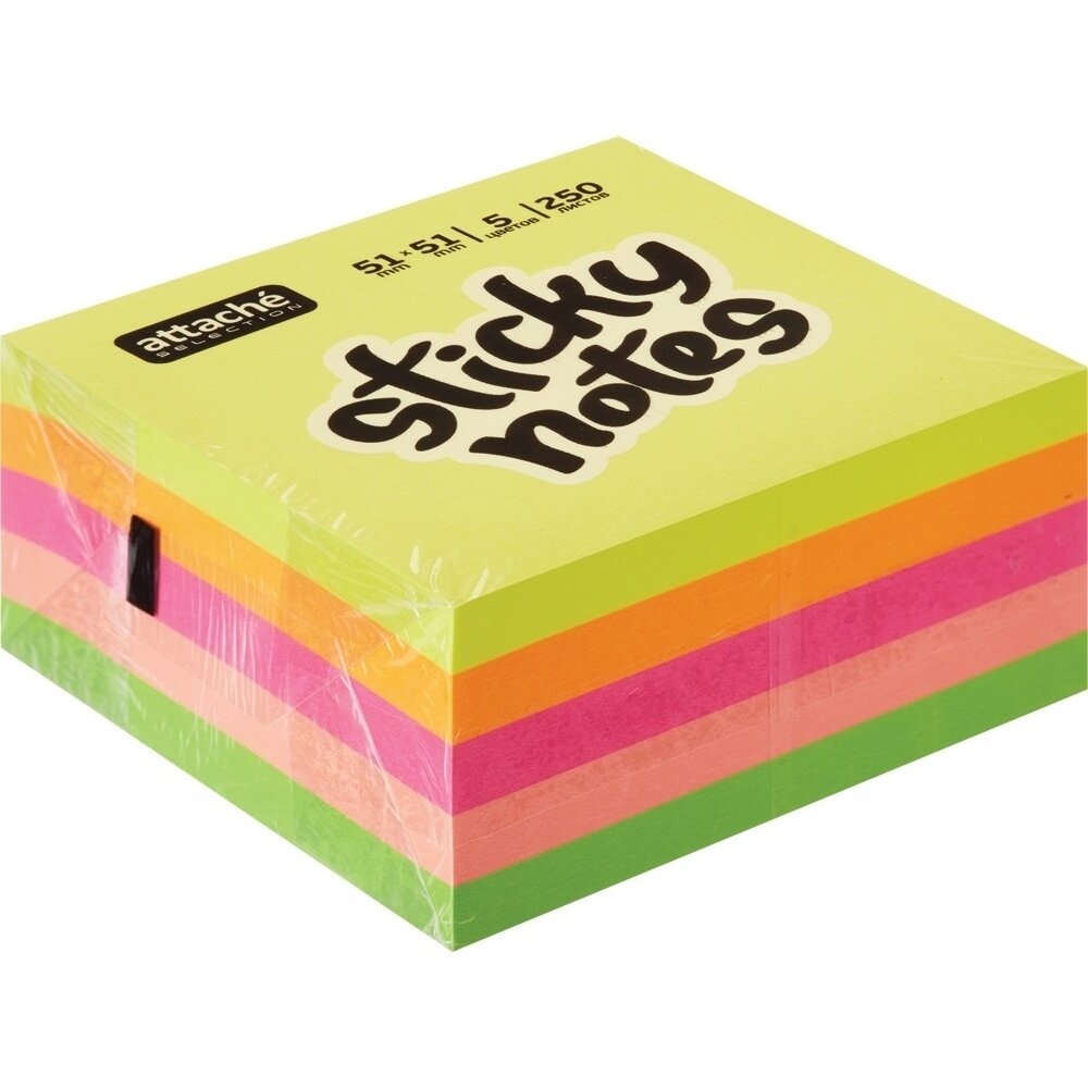 Блок-кубик Attache Selection, мини куб, 51*51 мм, радуга, 250 листов