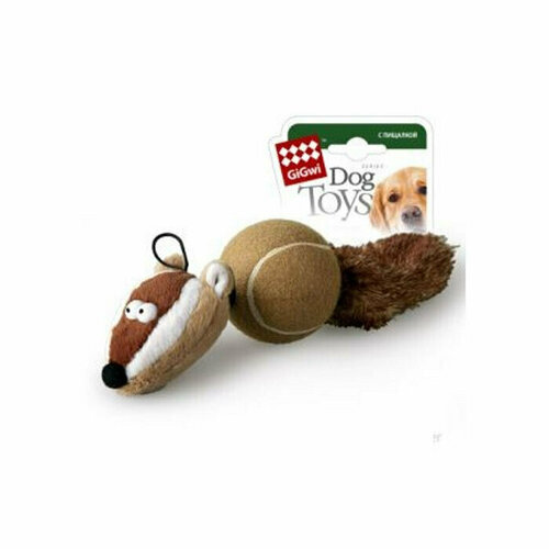GiGwi игрушка для собак Барсук с 2-мя пищалками/ткань, теннисный материал барсук с 2 мя пищалками 26 см ткань теннисный материал gigwi 75106