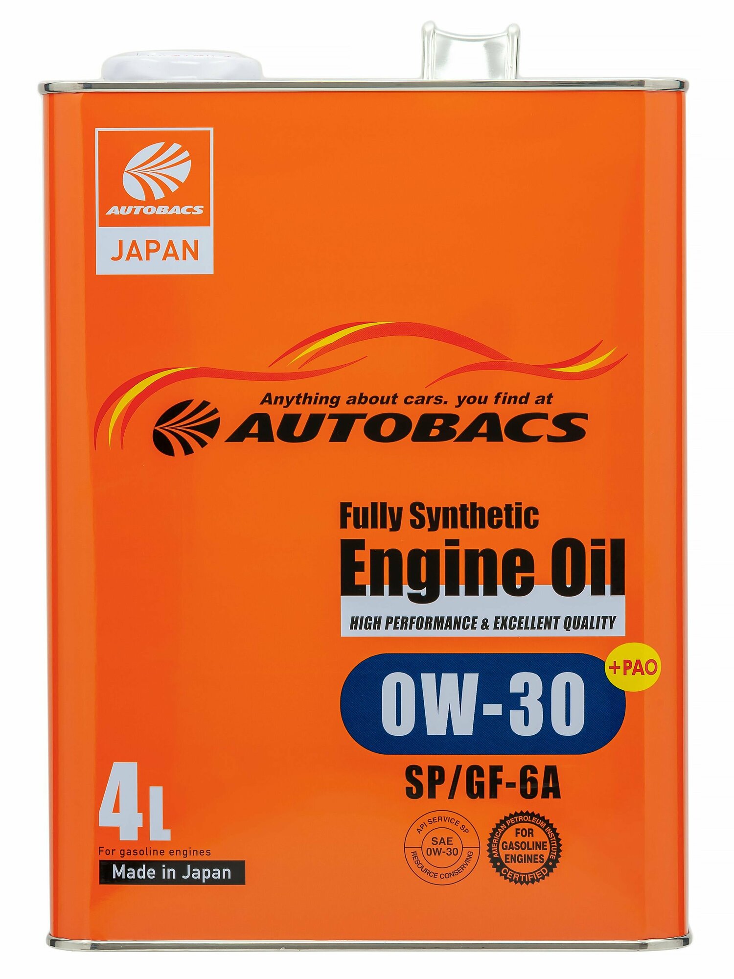 Моторное масло AUTOBACS ENGINE OIL SAE 0W30 API SP ILSAC GF-6A fully synthetic