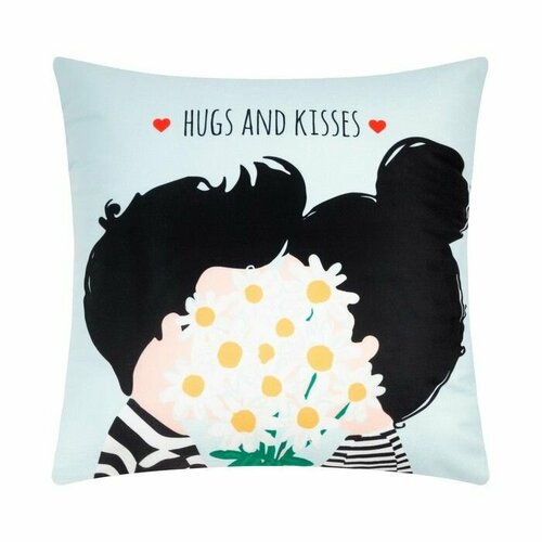 Подушка Hugs and kisses 40х40 см велюр 1665₽