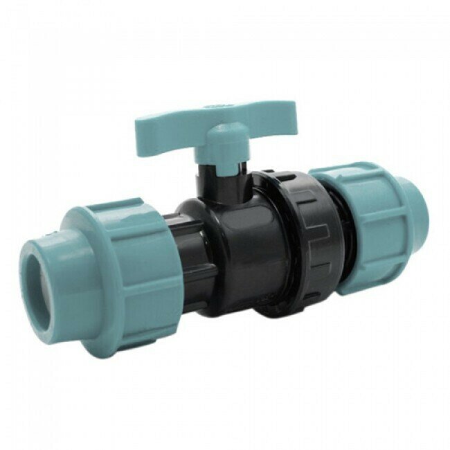 фото ПНД кран шаровой 32 мм. Сантехпласт