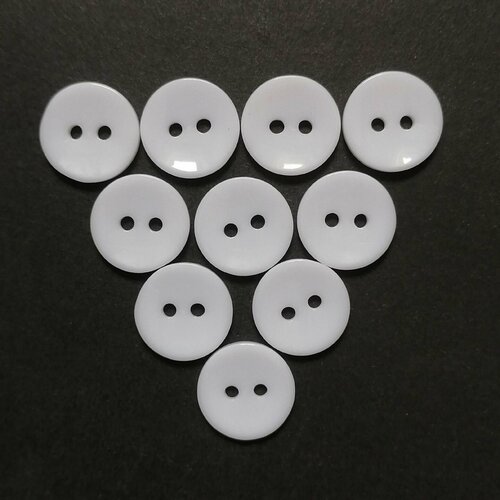 Пуговицы с 2 проколами 20мм. (32L), 10 штук, белый