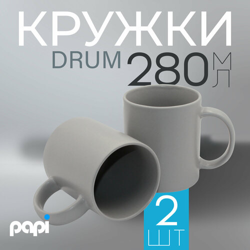 Кружка для кофе Drum 280 мл серая 2 шт.