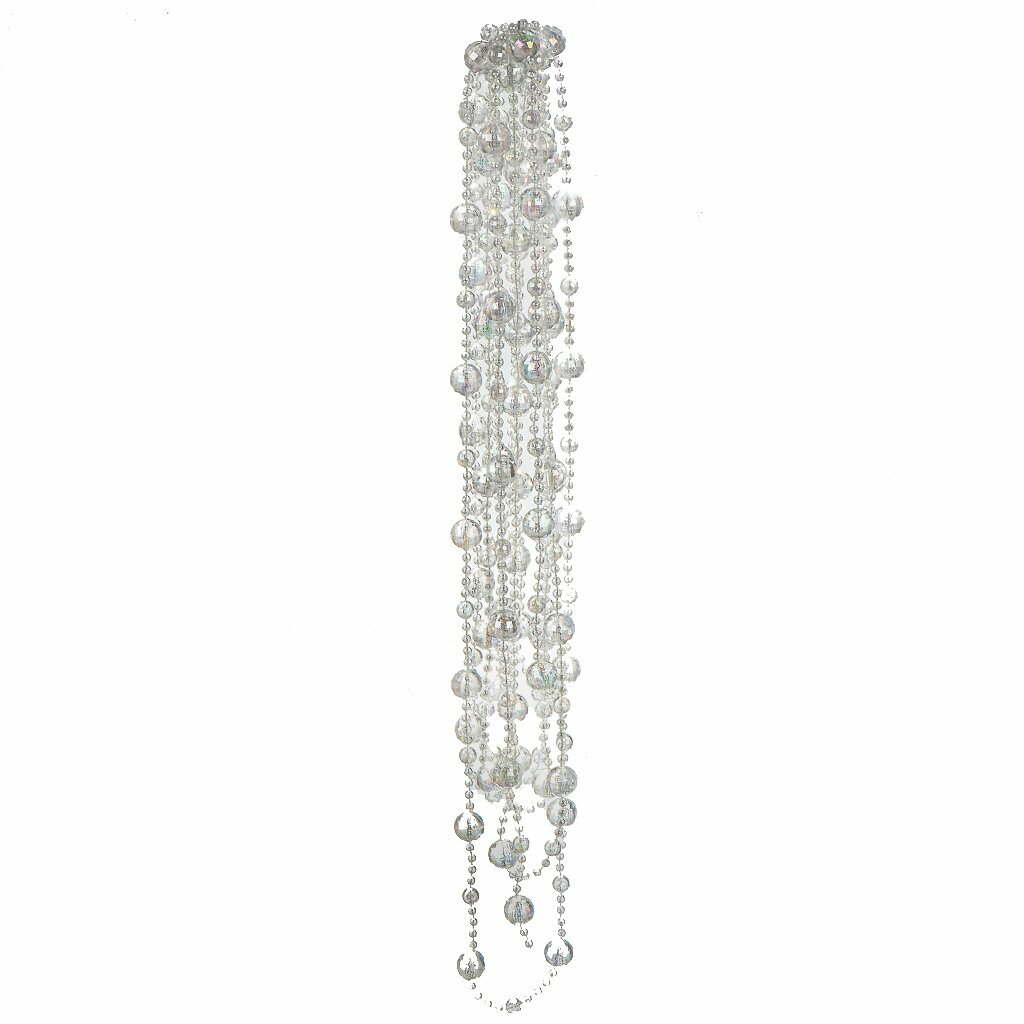 Бусы новогодние пластик 500 см круглые прозрачные SYZLB- 2223045
