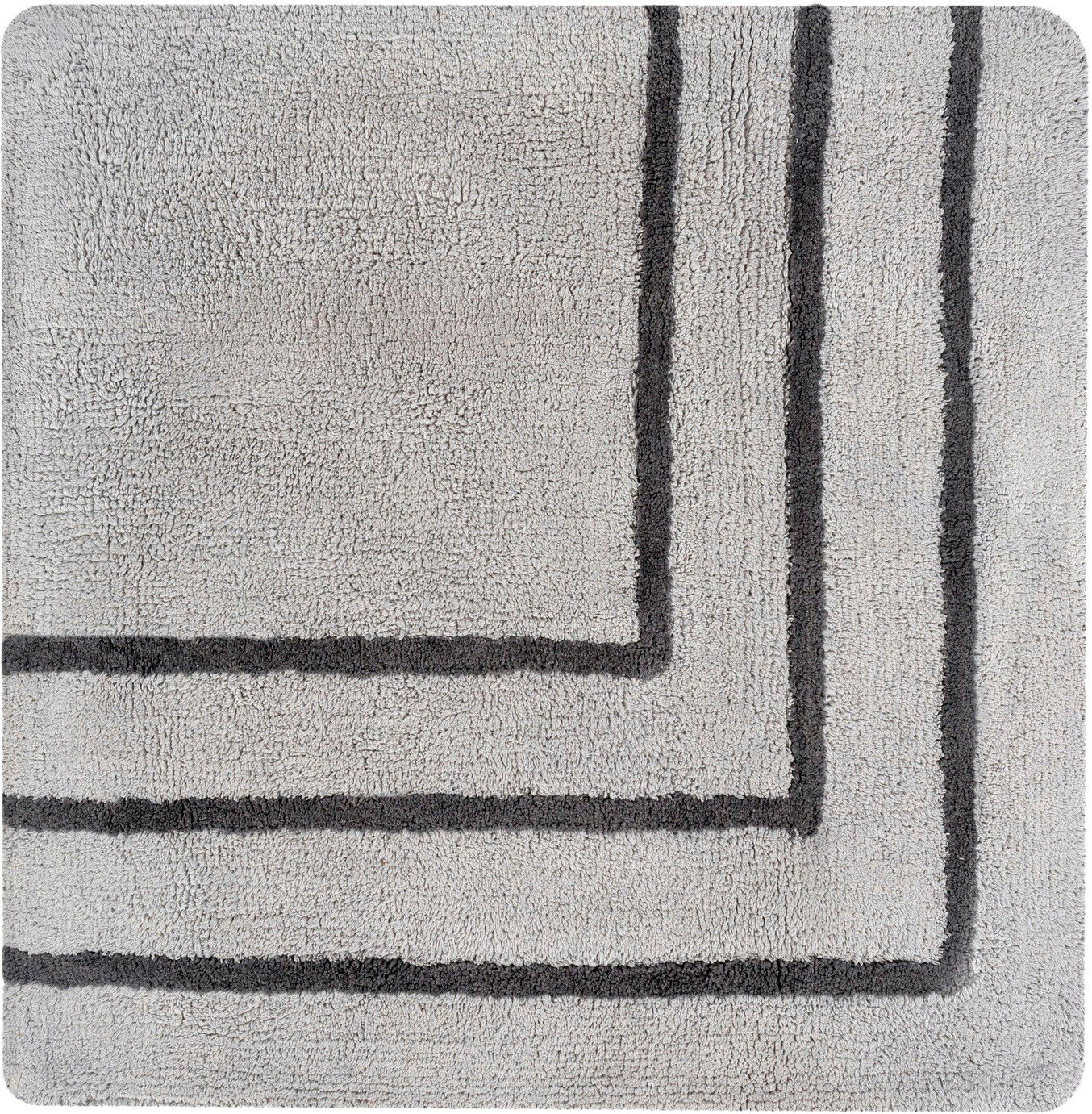 Коврик для ванной комнаты хлопковый серый, 60х60 см, TWISTER, BLACK