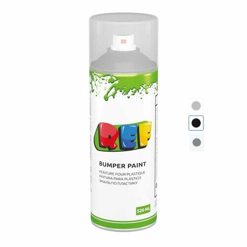 Краска для пластика и бампера 520 мл черный, акриловая, аэрозоль / REF PRO / эмаль автомобильная