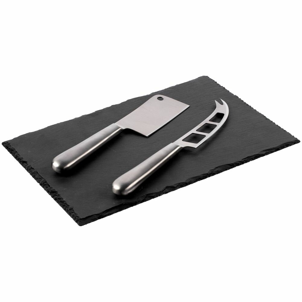 Сырный набор Tyros, доска: 30х20х0,6 см; упаковка 35,5х25,7х3 см, доска - камень, сланец; ножи - металл, нержавеющая сталь 3Cr14, 304