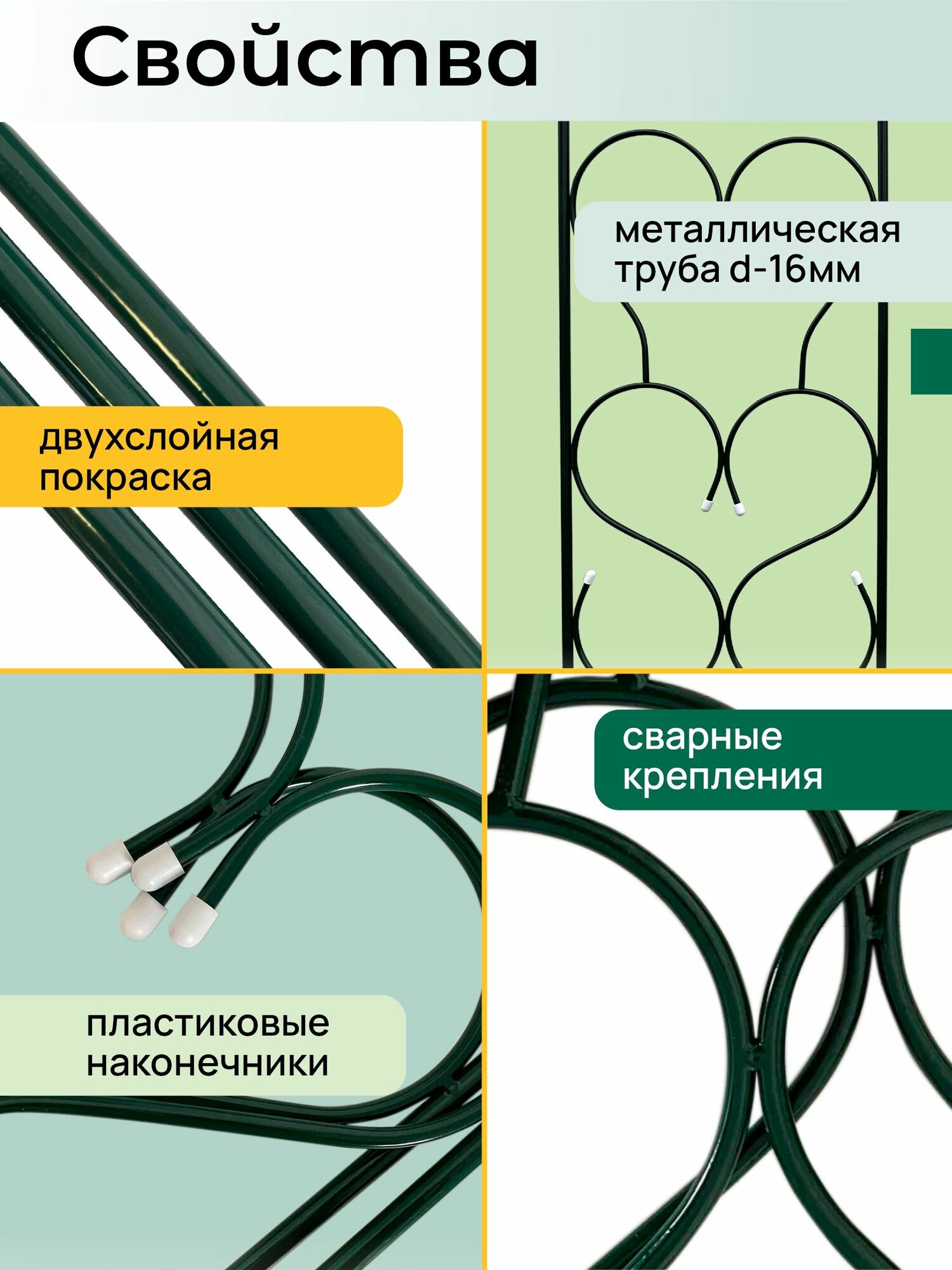 Изображение Шпалера для вьющихся растений разборная Узорная 50 зеленая