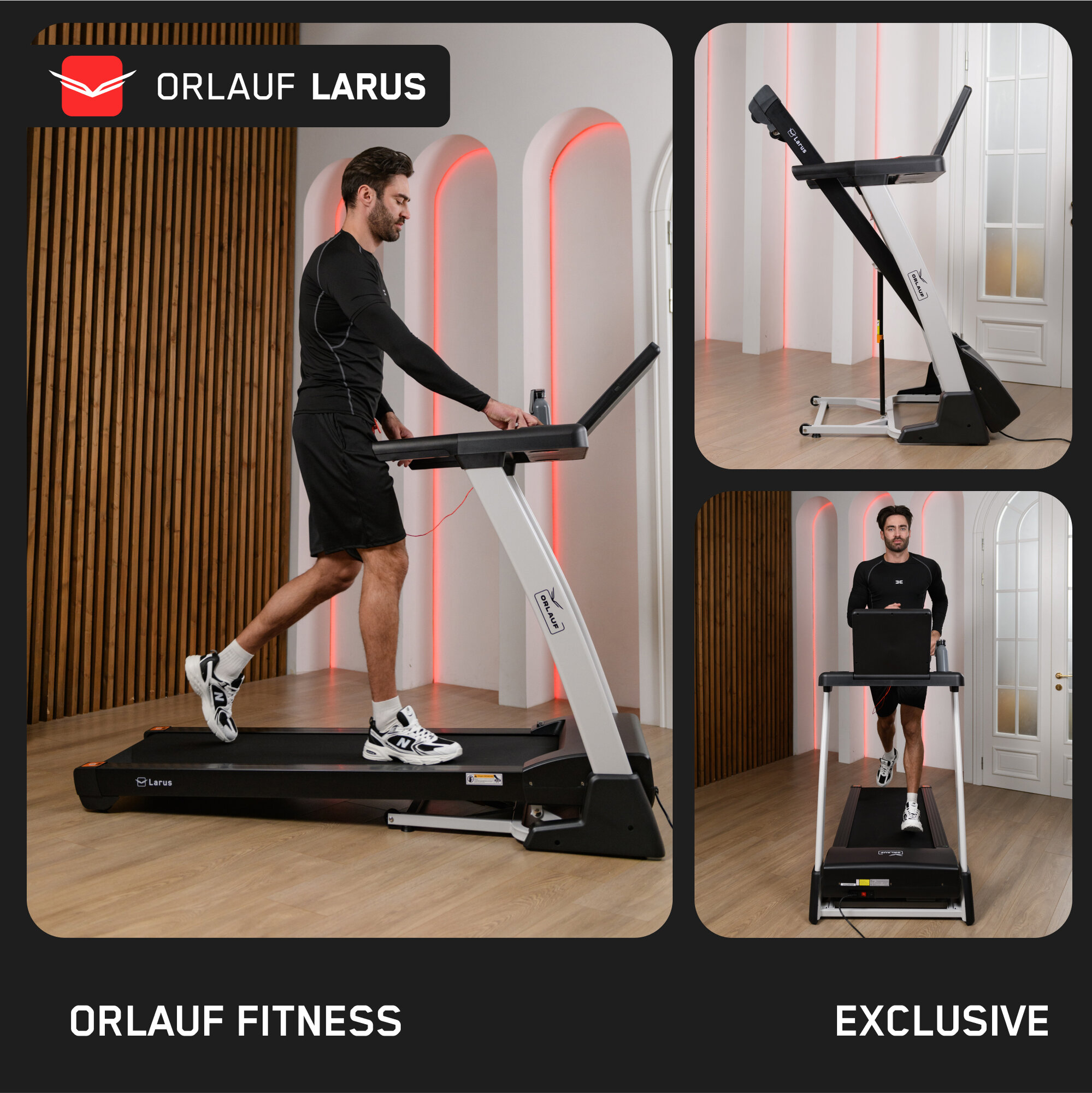 Беговая дорожка для дома электрическая Orlauf Larus / Складная, мощная, с углом наклона / до 140 кг