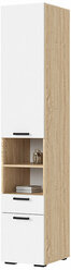Шкаф пенал для одежды Санса ПН-01 40х210х50 см, цвет белый/дуб сонома