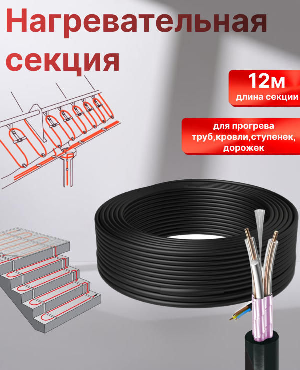 Секция нагревательная СТН 30НРК 2-6-360-ТР-12, конвекционная, 360Вт, чёрная