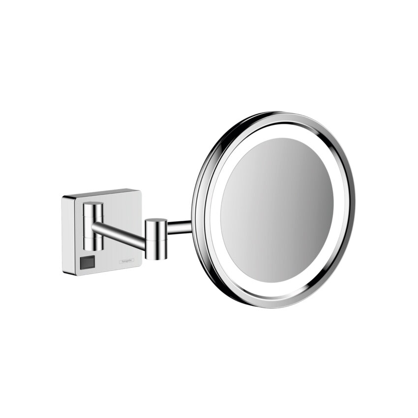 Зеркало для бритья Hansgrohe AddStoris, настенное, хром, с подсветкой