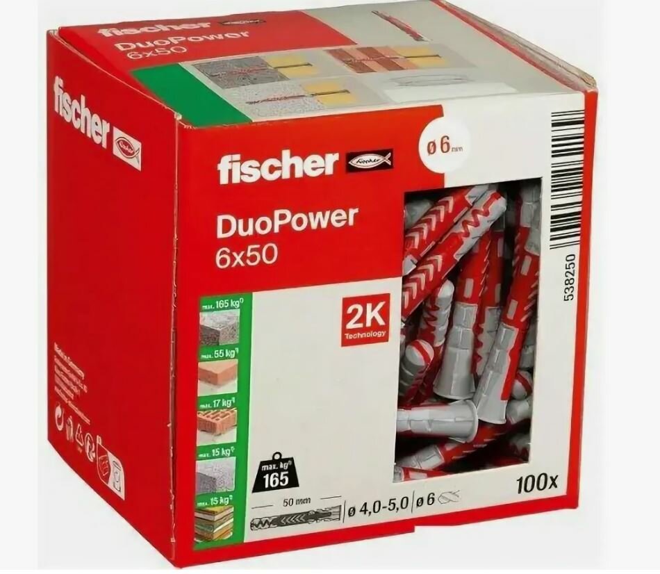 DUOPOWER 6X50 Дюбель 10 шт