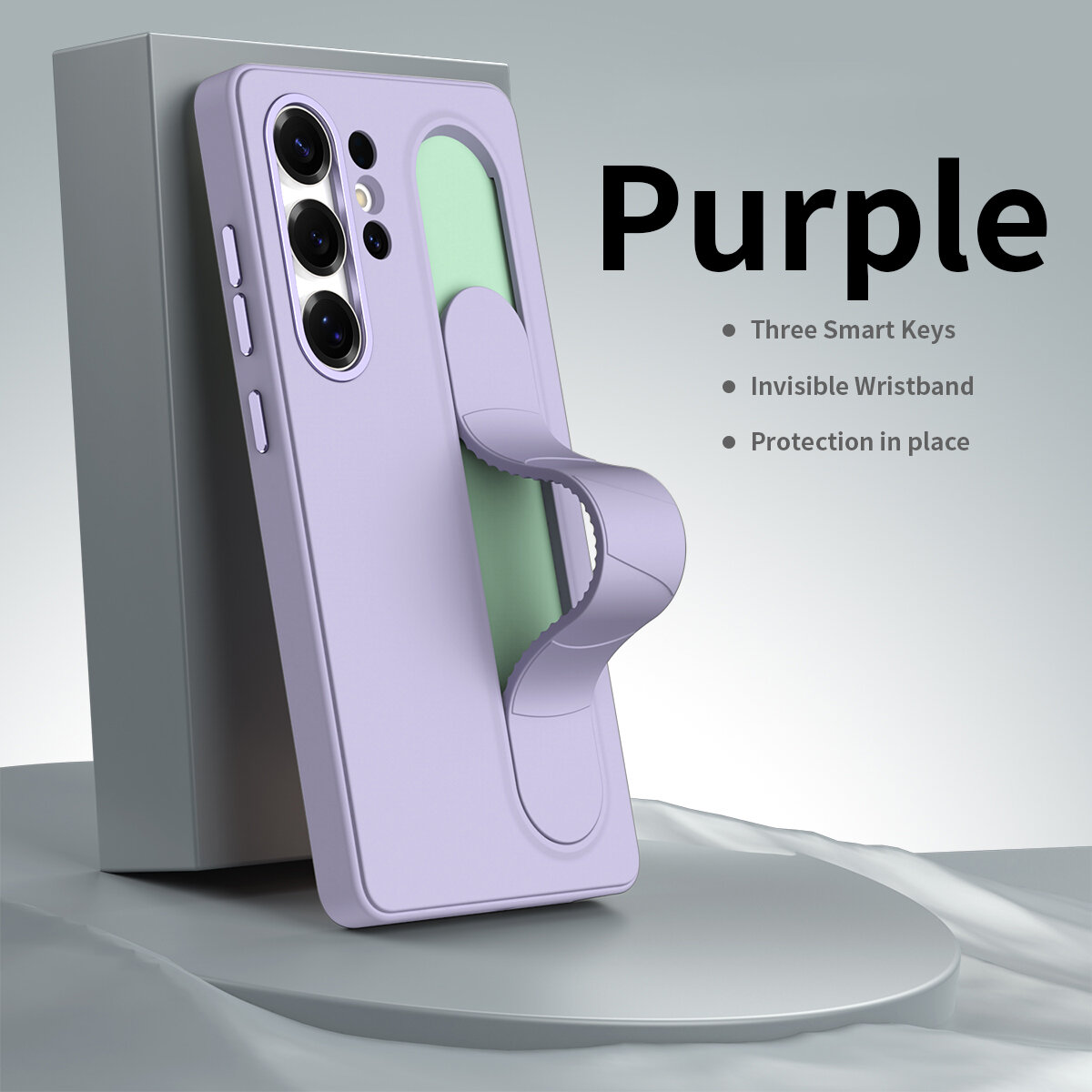 Чехол Для Samsung Galaxy S23 Ultra / Самсунг Галакси S23 Ультра, soft touch, чехол-кардиомонитор, искусственная кожа, поликарбонат (PC), защита камеры, ударопрочный, усиленные углы, держатель поп-сокет