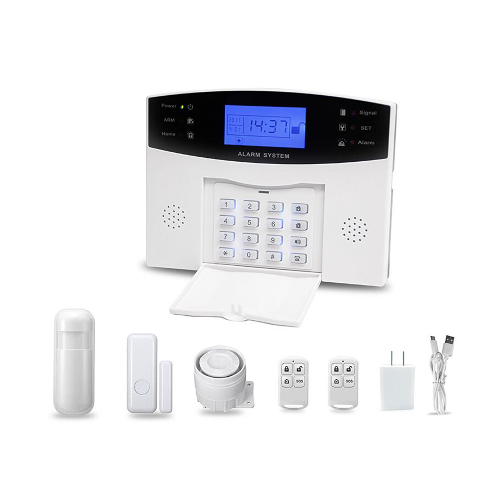 WiFi GSM Alarm System Tuya Smart Home LCD Display Security Support Two-way Voice Intercom