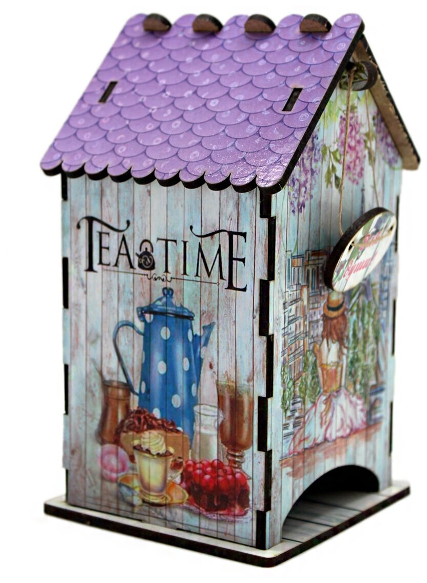 Подставка под чайные пакетики, чайный домик сувенирный подарок сувенир для кухни чая "Прованс" - фотография № 4