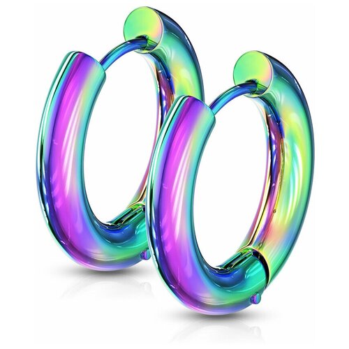 фото Серьги кольца, шарнирный замочек. диаметр 16 мм, толщина 0.8 мм spikes