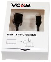 Кабель VCOM USB - USB Type-C (CU409) 0.2 м черный