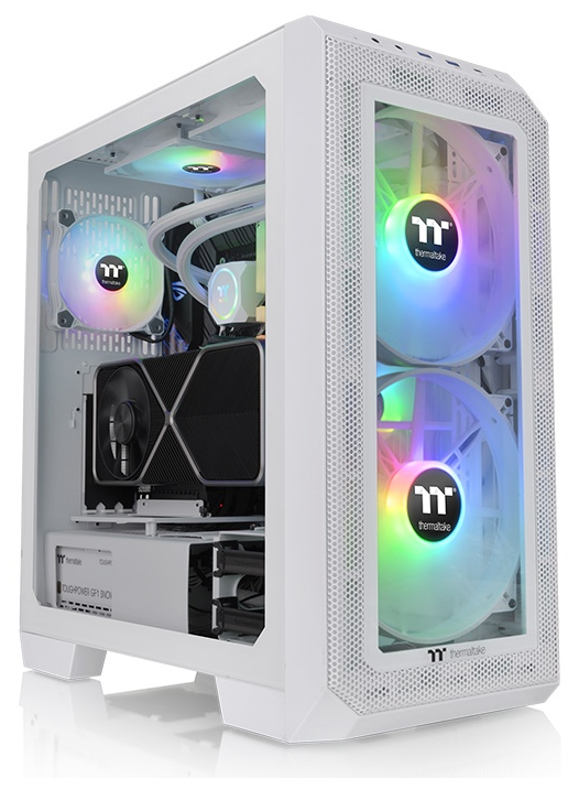 Корпус Thermaltake View 300 MX Snow CA-1P6-00M6WN-00 /White/Win/SPCC/Tempered Glass*1/Mesh & TG Front Panel/200mm ARGB CA-1P6-00M6WN-00 /White/Win/SPCC/Tempered Glass*1/Mesh & TG Front Panel/200mm ARGB PWM Fan*2/120mm ARGB PWM Fan*1