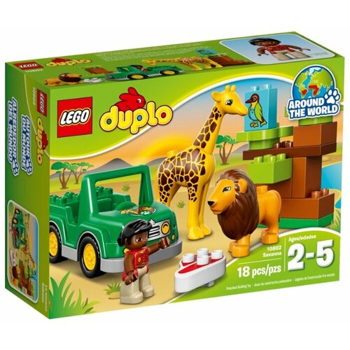 конструктор lego duplo classic 10909 шкатулка сердечко 80 дет LEGO DUPLO 10802 Саванна, 18 дет.