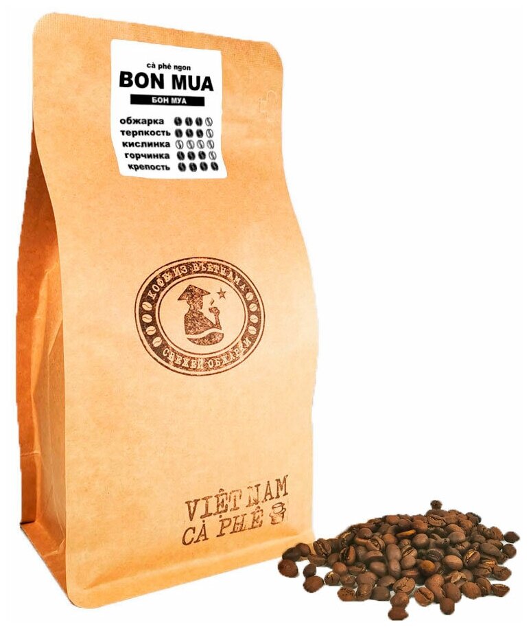 Кофе в зернах VNC "Bon Mua" 250 г Вьетнам (ex. Viet Nam Ca Phe) - фотография № 1