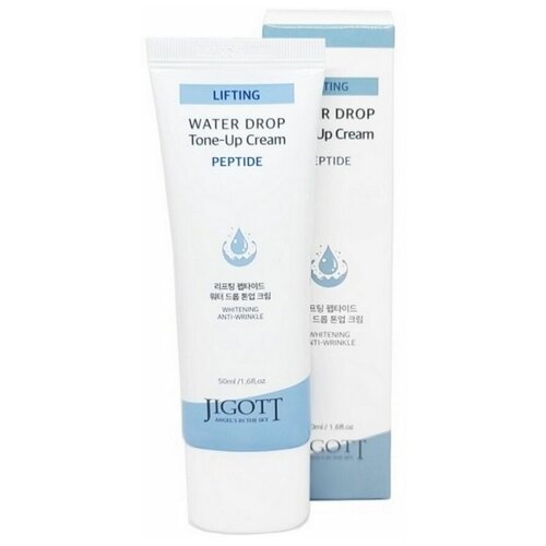 Jigott Тонизирующий крем для лица с пептидами / Lifting Peptide Water Drop Tone Up Cream, 50 мл крем лифтинг для лица с пептидами lifting peptide water drop tone up cream 50мл