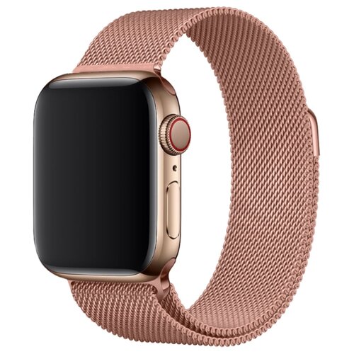 фото Металлический ремешок для часов apple watch series 1-6 и вотч se 38-40 mm миланская петля (milanese loop) розовый life style