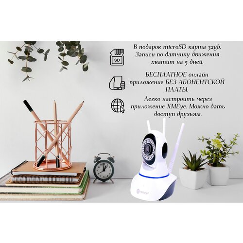Камера wifi повторная FullHD ip Видеонаблюдение microSD карта на 32gb 345000₽