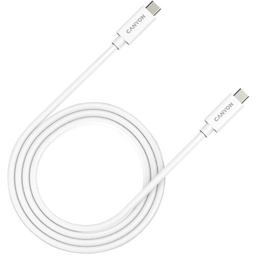 Кабель для зарядки и передачи данных Canyon UC-44 USB 4, USB Type-C - USB Type-C, 48В/5A (до 240W), 1м, Белый CNS-USBC44W кабель canyon usb type c usb type c cns usbc12 2 м белый