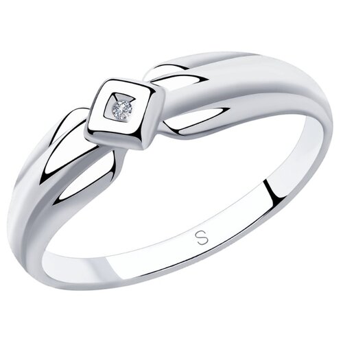 фото Sokolov кольцо из серебра с бриллиантом 87010027, размер 17.5