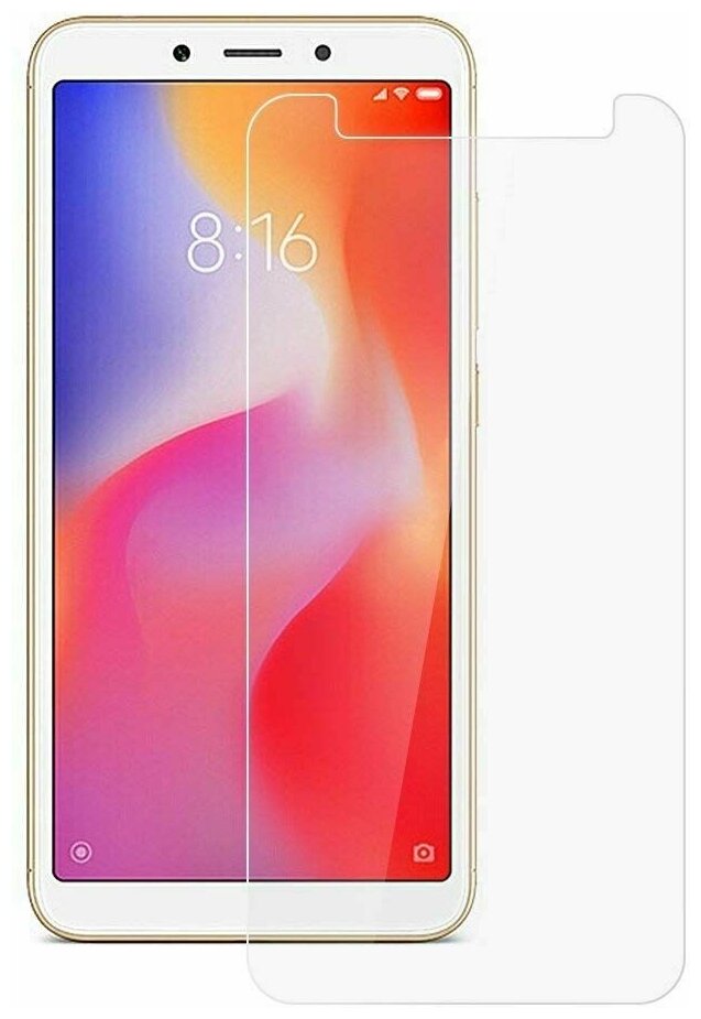 Закаленное стекло защитное для Xiaomi Redmi 6/6A на полный экран, 9H, Прозрачный