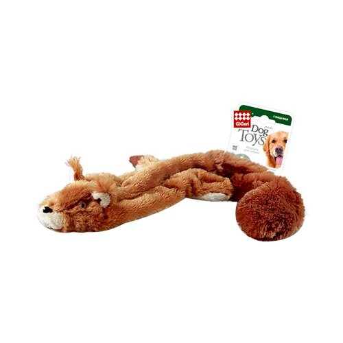 Игрушка   для собак  GiGwi Dog Toys Белка без набивки (75012),  коричневый, 1шт.