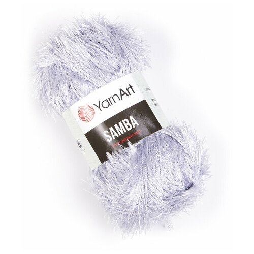 Пряжа для вязания YarnArt Samba (ЯрнАрт Самба) - 1 моток 10 светло-серый, травка, фантазийная для игрушек 100% полиэстер 150м/100г