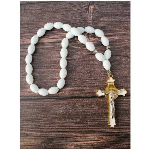 Четки Крест православный, украшение в машину / бел-золот