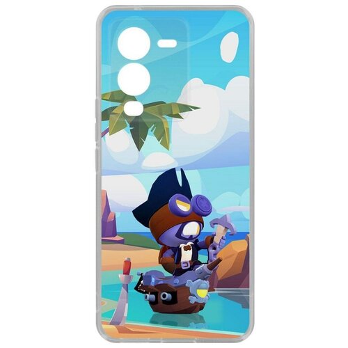 Чехол-накладка Krutoff Clear Case Brawl Stars-Темный Корсар Карл для Vivo V25 Pro
