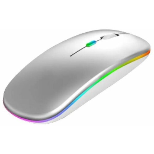 Беспроводная мышь ультратонкая бесшумная для ПК с подсветкой серебристая 69000₽
