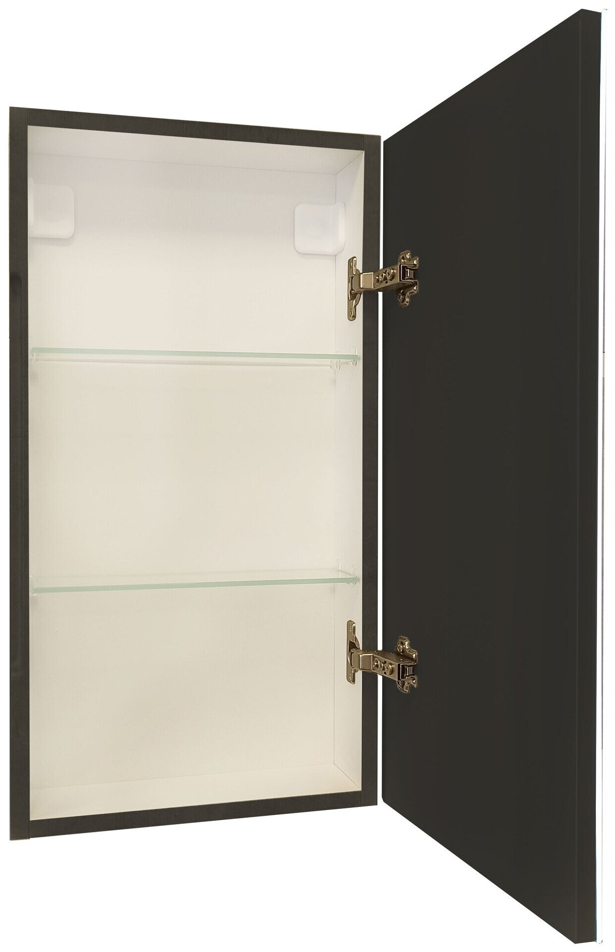 Шкаф зеркальный подвесной Montero Black LED с подсветкой 35х65 см цвет черный - фотография № 8