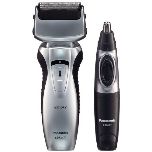 Электробритва Panasonic ES-RW30 + триммер ER417, серебристый/черный триммер для волос panasonic es rt30s акб