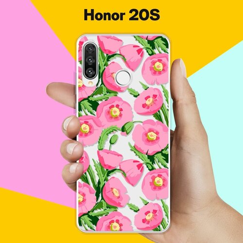 Силиконовый чехол Узор из цветов на Honor 20s силиконовый чехол узор из ленивцев на honor 20s