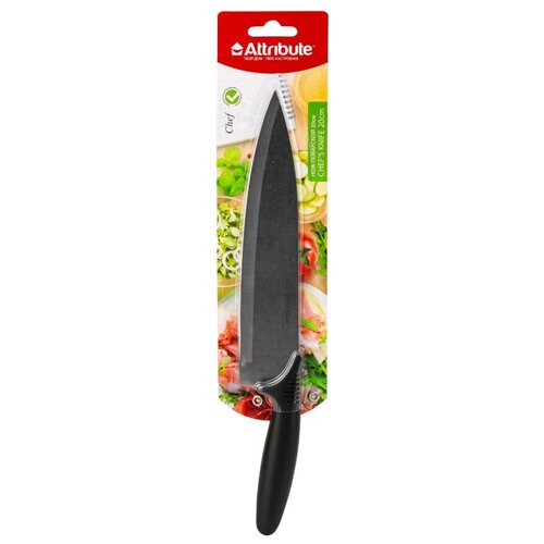 фото Attribute Нож поварской Chef 20 см черный