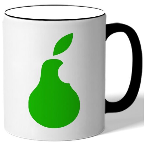 фото Кружка зеленая груша надкусанная , почти apple drabs