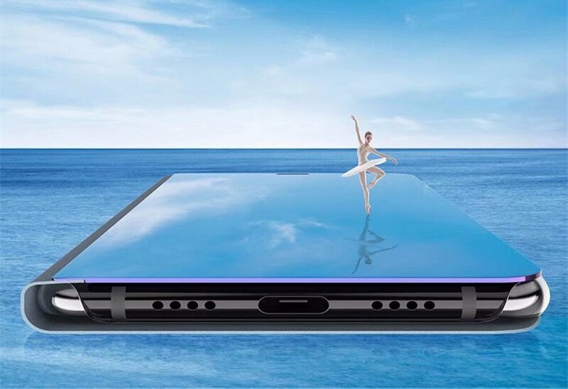 Чехол-книжка MyPads для Xiaomi Mi 11 Lite (NFC) / 11 Lite 5G NE с дизайном Clear View Cover с полупрозрачной пластиковой крышкой с зеркальной пов