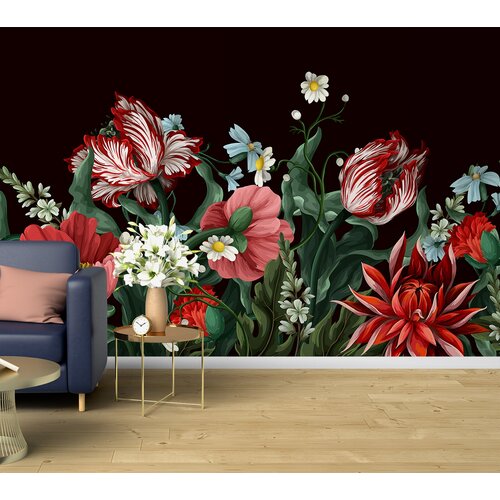 Фотообои 3d на стену флизелиновые Luxury Walls AM11703 Цветы 300х270 см