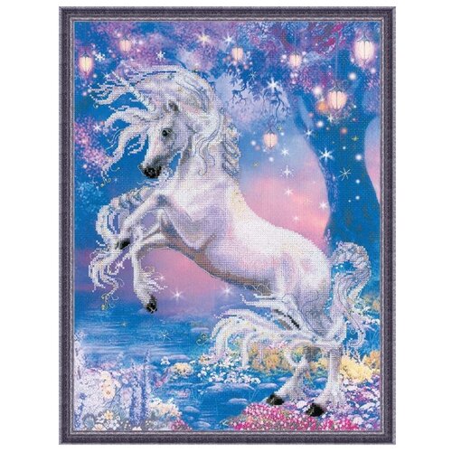 фото Риолис набор для вышивания крестом единорог 30 х 40 (0024 рт)