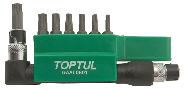 Набор бит "TORX" 1/4" Т10-Т40 30мм 8шт TOPTUL (GAAL0801)