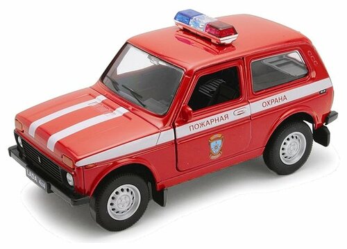 Внедорожник Welly LADA 4x4 Пожарная охрана (42386FS) 1:34, 12 см, красный